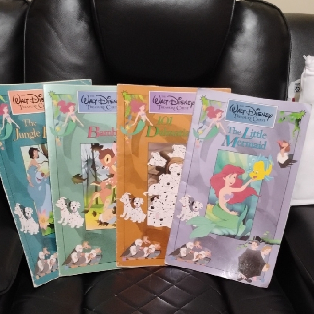 Disney Treasure Chest Collection 1991 Set of 4 oversized Books-Vintage